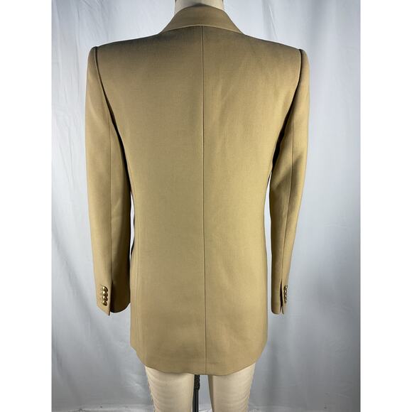 Saint Laurent Double-Breasted Beige Wool-Twill Blazer Size 34 - Picture 3 of 6